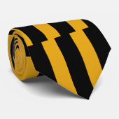 Black en Nu Gold Vertical-Striped Stropdas (Opgerold)