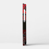 BLACK EN RED BURGUNDY DAMASK MONOGRAM, Ruby Case-Mate iPhone Case (Achterkant / Links)