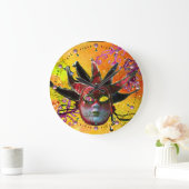 BLACK EN RED JESTER MASK Masquerade Party Yellow Grote Klok (Huis)