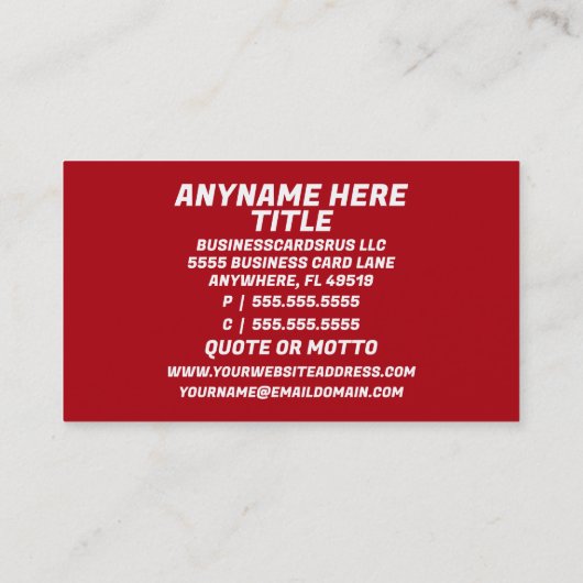 Black en Red Process Server Visitekaartje (Achterkant)