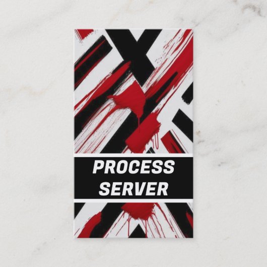Black en Red Process Server Visitekaartje (Voorkant)