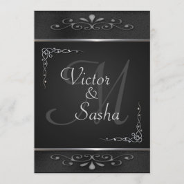  Black en Silver bruiloft uitnodigingen