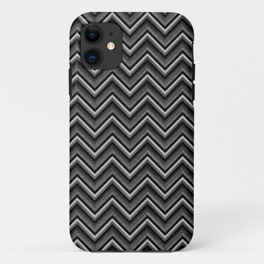Black en Silver Chevron Case-Mate iPhone Case (Achterkant)