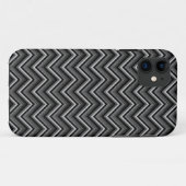 Black en Silver Chevron Case-Mate iPhone Case (Achterkant (horizontaal))