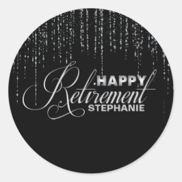 Black en Silver Pensioen Party Stickers
