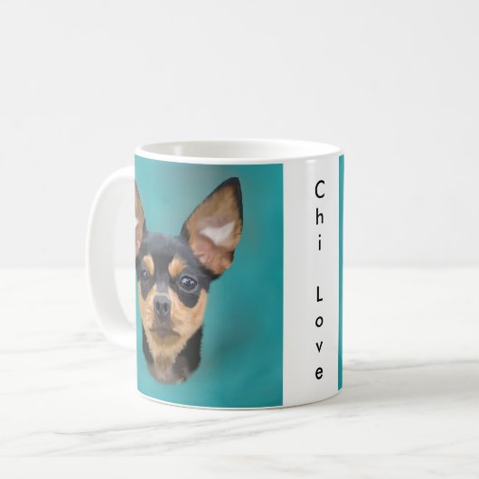 Black en Tan Chihuahua Dog Koffiemok (Voorkant links)