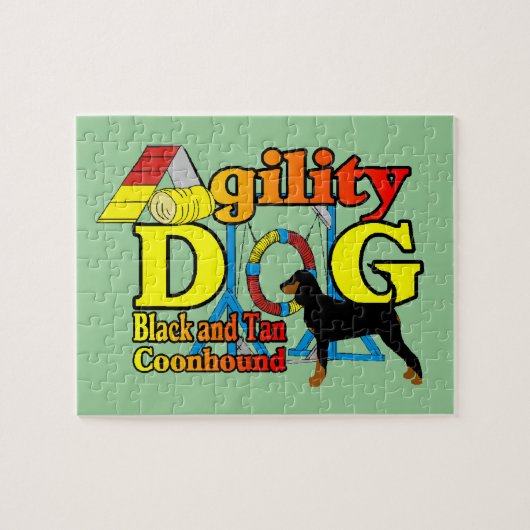 Black en Tan Coonhound Agility Legpuzzel (Horizontaal)