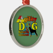 Black en Tan Coonhound Agility Metalen Ornament (Rechts)