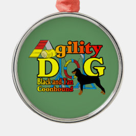 Black en Tan Coonhound Agility Metalen Ornament