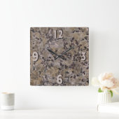 Black en Tan Granite Vierkante Klok (Huis)