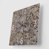 Black en Tan Granite Vierkante Klok (Hoek)