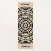 Black en Tan Mehndi Henna Mandala Yogamat (Voorkant)