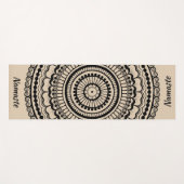 Black en Tan Mehndi Henna Mandala Yogamat (Voorkant (horizontaal))