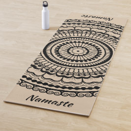 Black en Tan Mehndi Henna Mandala Yogamat