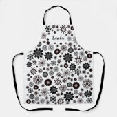  Black en White Boho Mandala Flowers Schort (Voorkant)