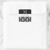 BLACK en WHITE Damask Wedding Monogram Sticker (Tas)