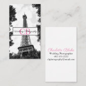 Black en White Eiffel Tower Professional Visitekaartje (Voorkant / Achterkant)