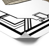 'Black' en 'White Flapper Evening Gown' Poster (Hoek)