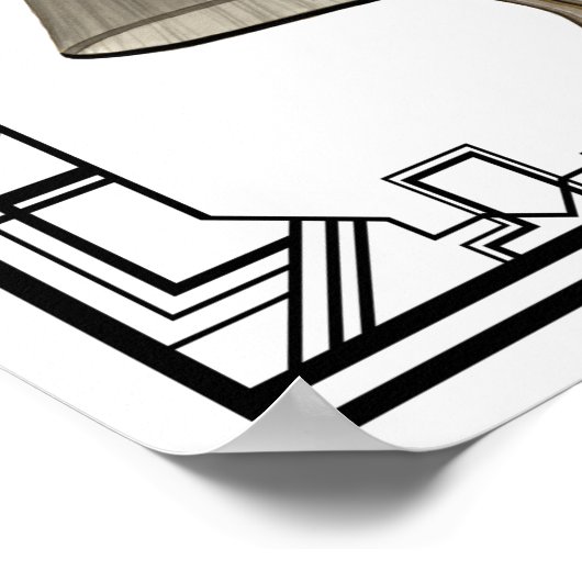  'Black' en 'White Flapper Evening Gown' Poster (Hoek)