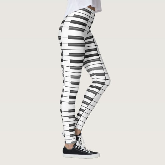 Black en White Piano Keys Music Art Leggings (Rechts)