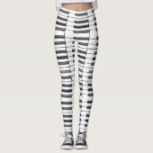 Black en White Piano Keys Music Art Leggings (Voorkant)