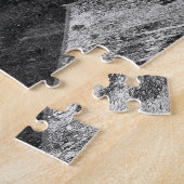  Black en White Taxi Street Scene Legpuzzel (Zijkant)