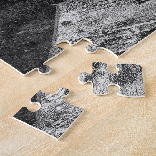  Black en White Taxi Street Scene Legpuzzel (Zijkant)