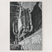  Black en White Taxi Street Scene Legpuzzel (Verticaal)