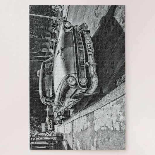  Black en White Taxi Street Scene Legpuzzel (Verticaal)