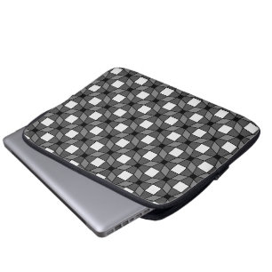 BLack- en White Wave Optical Illusion Pattern Laptop Sleeve