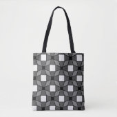 BLack- en White Wave Optical Illusion Pattern Tote Bag (Voorkant)
