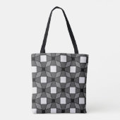 BLack- en White Wave Optical Illusion Pattern Tote Bag (Achterkant)
