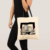BLACK EN WITTE ZEBRA AFDRUKFOTO TOTE BAG (Voorkant (product))