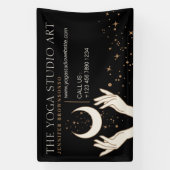 Black Energy Hands Mystic Moon Spiritueel Spandoek (Verticaal)