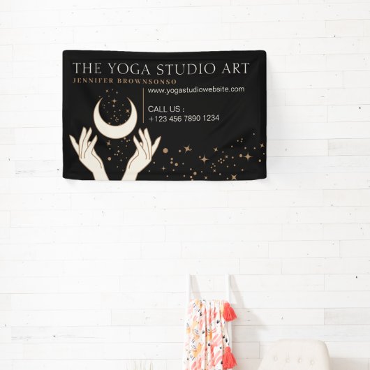 Black Energy Hands Mystic Moon Spiritueel Spandoek (Insitu)