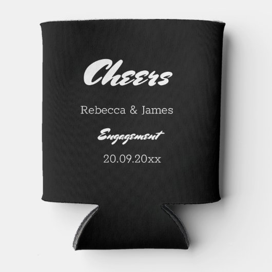 Black Engagement Party Proost Blikjeskoeler (Voorkant)