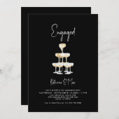 Black Engagement Party van Champagne Tower Kaart (Voorkant / Achterkant)