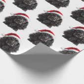 Black English Cocker Spaniel Dog with Santa Hat Cadeaupapier (Hoek)