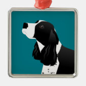 Black English Springer Spaniel Basic Breed Metalen Ornament (Voorkant)
