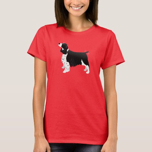 Black English Springer Spaniel Basic Breed T-shirt (Voorkant)