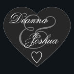 Black Envelope Seal Wedding Heart V10 Hart Sticker<br><div class="desc">Black Envelope Seal Wedding Heart V10 WHITE Text Dit ontwerp met zijn  belettering is een elegante manier om uw huwelijksuitnodigingen aan te kleden.</div>