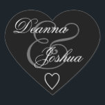 Black Envelope Seal Wedding Heart V10 Hart Sticker<br><div class="desc">Black Envelope Seal Wedding Heart V10 WHITE Text Dit ontwerp met zijn  belettering is een elegante manier om uw huwelijksuitnodigingen aan te kleden.</div>