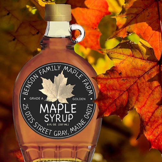 BLACK-etiket van de mansiroop met suikermantel Ronde Sticker