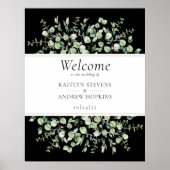 Black Eucalyptus Wedding Welcome  Poster (Voorkant)