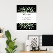 Black Eucalyptus Wedding Welcome  Poster (Thuiskantoor)