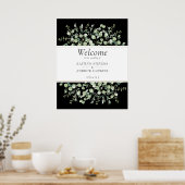 Black Eucalyptus Wedding Welcome  Poster (Keuken)