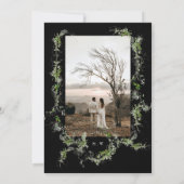 Black Eucalyptus Wreath Monogram Photo Wedding Save The Date (Achterkant)