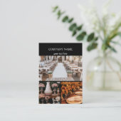 Black Event Planning Business 3 foto's QR-code Visitekaartje (Staand voorkant)