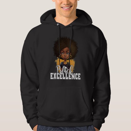 Black Excellence African Pride Black History Month Hoodie (Voorkant)