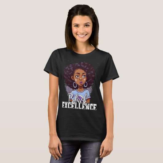 Black Excellence African Pride Black History Month T-shirt (Voorkant volledig)